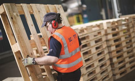 Pallets in a logistics facility