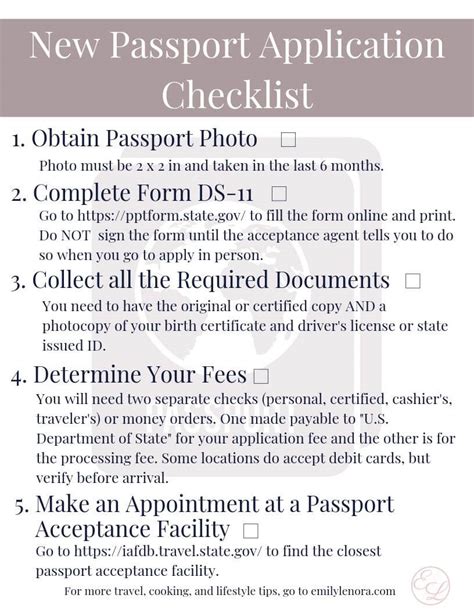 Passport Application Checklist