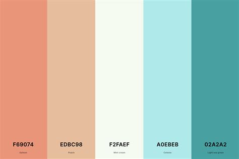 Pastel blue and coral color palette