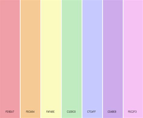 Pastel color palettes