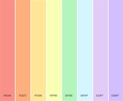 Pastel color palettes