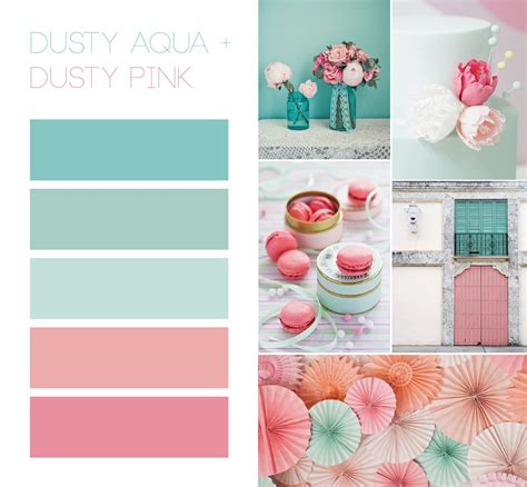 Pastel coral and turquoise color palette