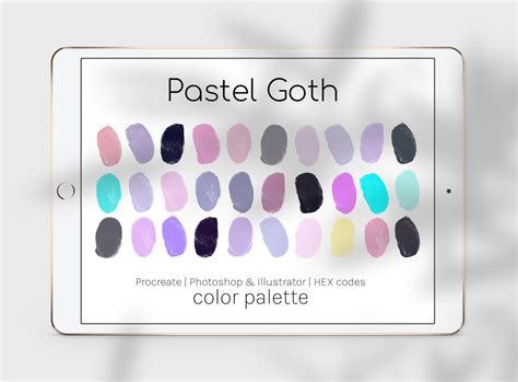 Pastel goth color palette