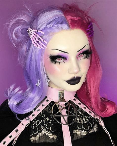 Pastel goth makeup