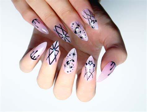 Pastel goth nail art