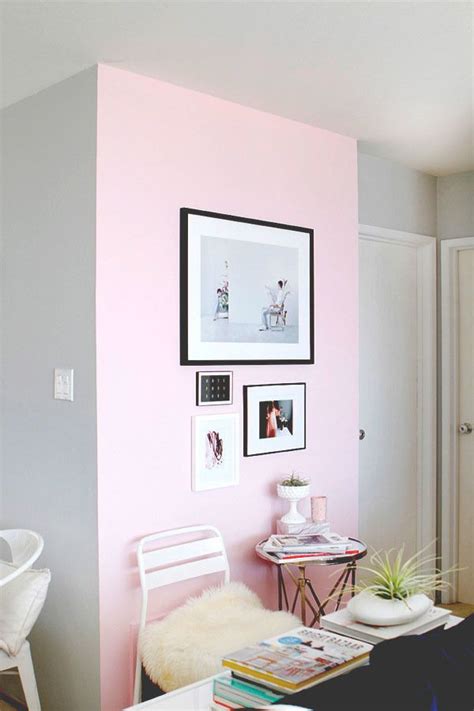 Pastel pink used as an accent color in a bold and bright design