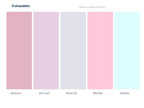 Pastel Pink and Baby Blue Muted Rainbow Color Palette