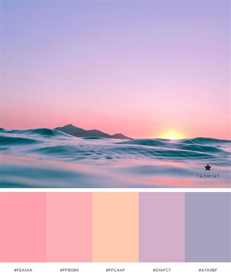 A pastel summer color palette with soft colors