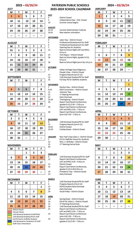 Paterson Public Schools Calendar Image 3