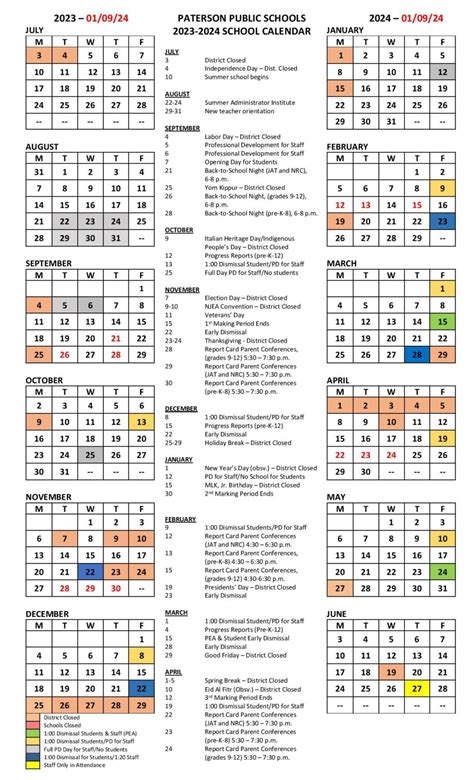 Key Dates in Paterson Public Schools Calendar