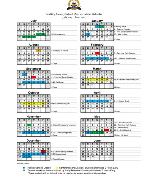 Paulding County School Calendar Image 2