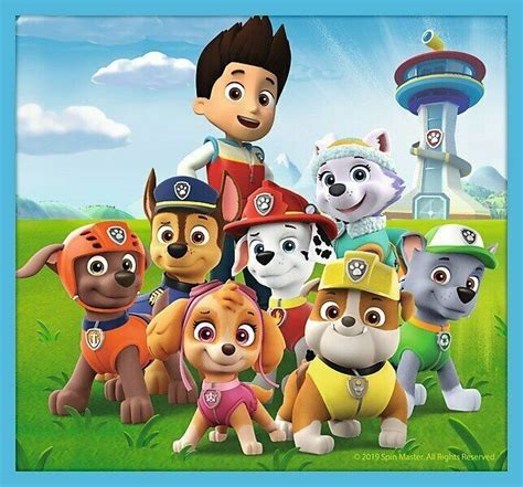 The entire Paw Patrol team, working together to save the day