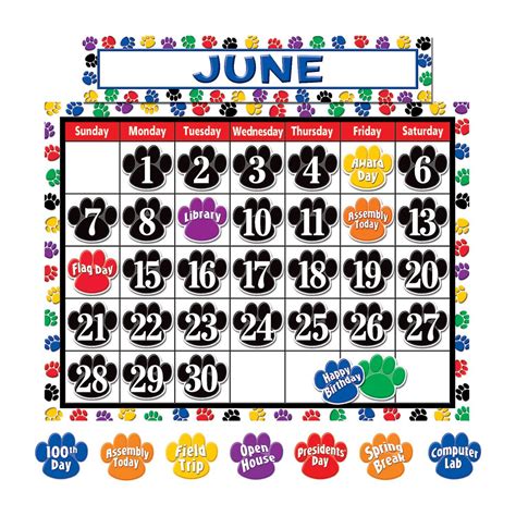 Paw Print Calendar Resources