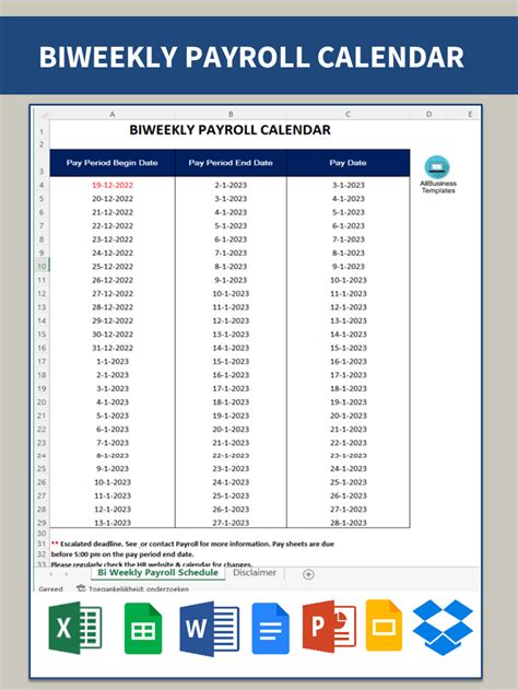 Payroll Calendar Dates