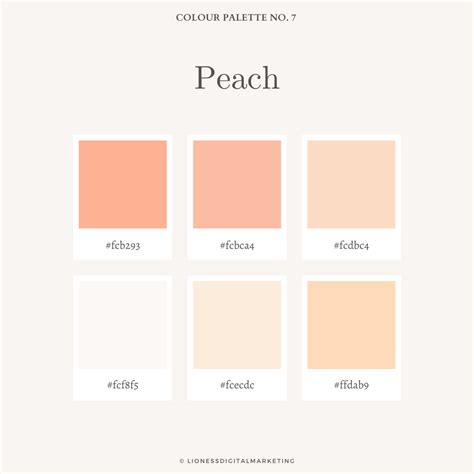 Peach colour palette for website design