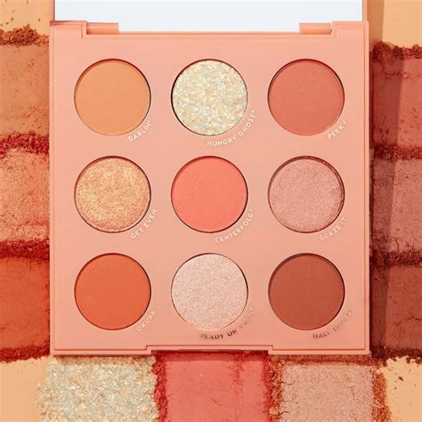 Peach eyeshadow palette with a range of shades