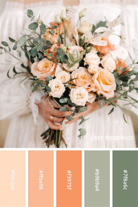 Soft peach and sage color palette