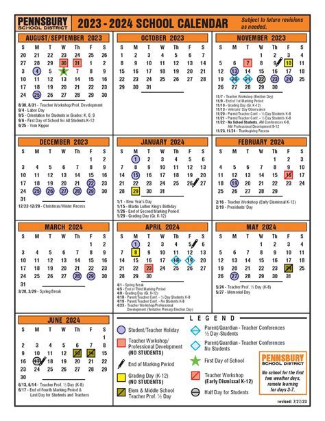 Pennsbury Calendar Benefits