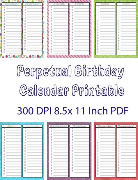 Perpetual Calendar Templates