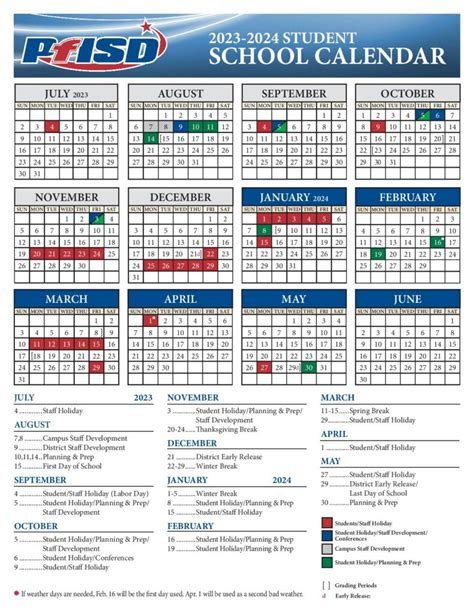 Pflugerville ISD Calendar Image 1