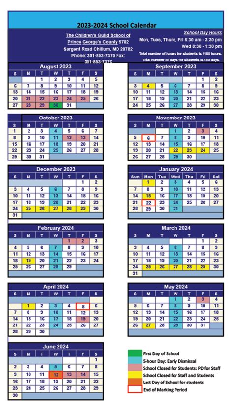 PGCPS School Calendar Image 2