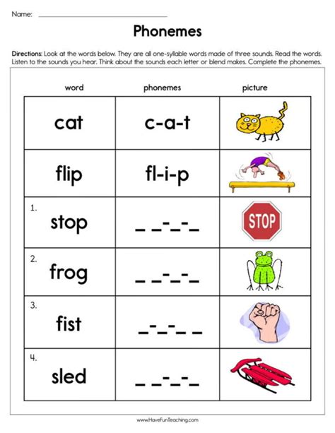 Phonics Exercises for Kindergarteners