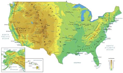 Physical Map Of United States