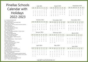 Pinellas Schools Calendar Overview