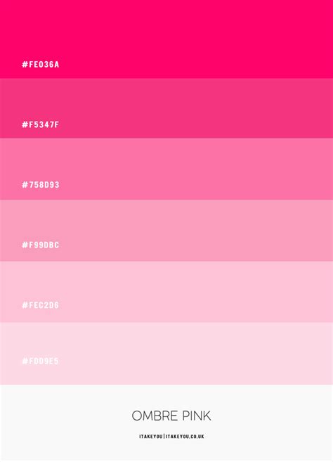 Pink and green ombre color palette