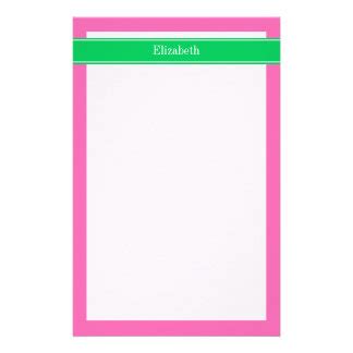 Pink and Green Stationery