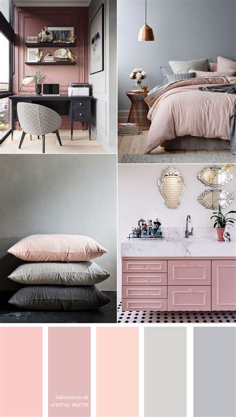 Pink and Grey Color Palette Interior Design