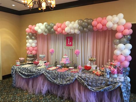 Pink and white baby shower