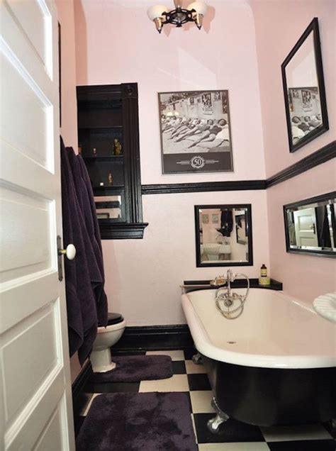 Pink and white bathroom