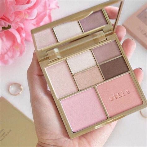 Pink makeup palette with various shades