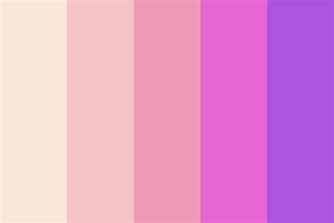 A color palette featuring different shades of pink and purple