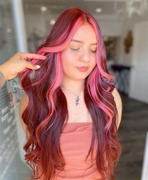 Pink and Red Hair Color