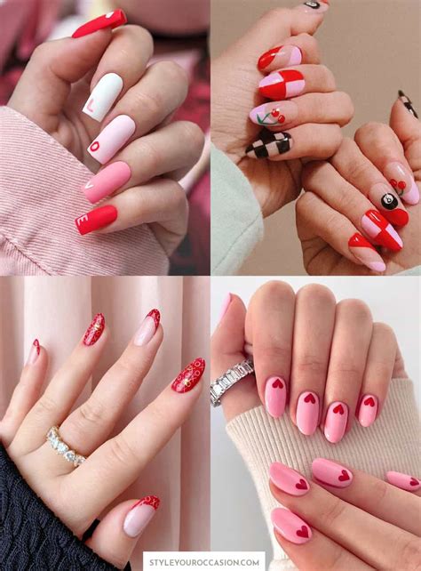 Pink and Red Nail Art