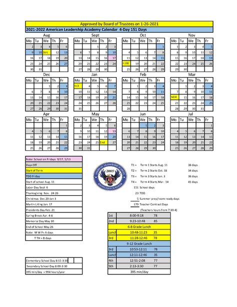 Pinkerton Academy Calendar Layout