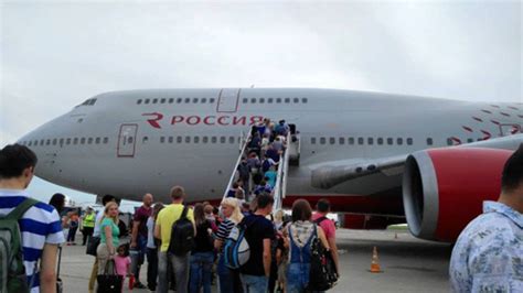 Plane taking off from Moscow airport