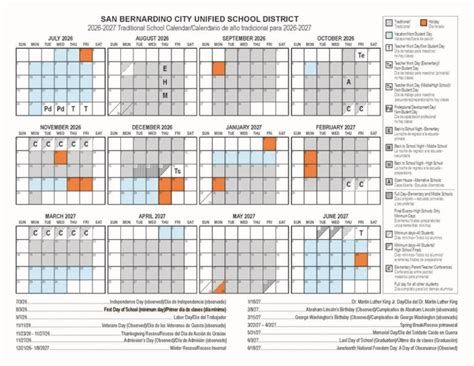 Planning and Preparation for San Bernardino School Calendars