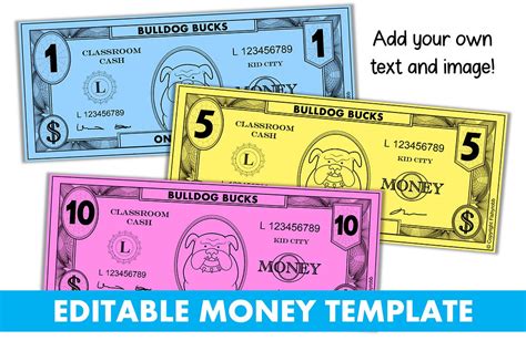 Play Money Template Features