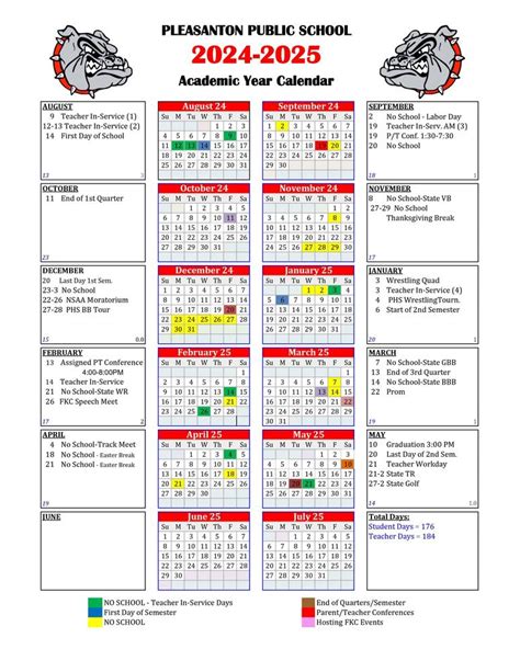 Pleasanton Elementary School Calendar Image 8