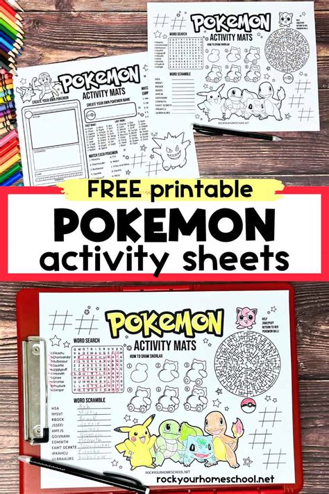 Pokémon Activity Sheets