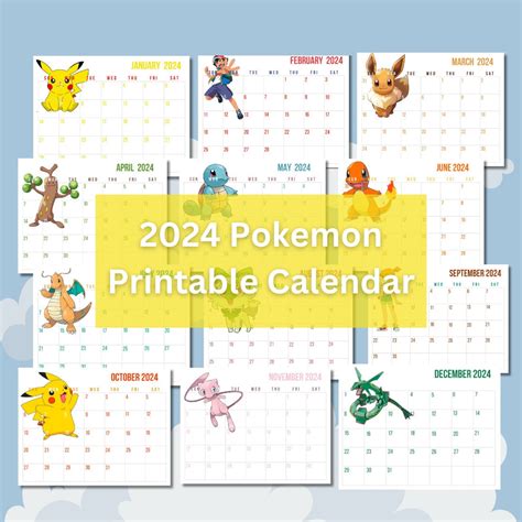 Pokemon calendar artwork