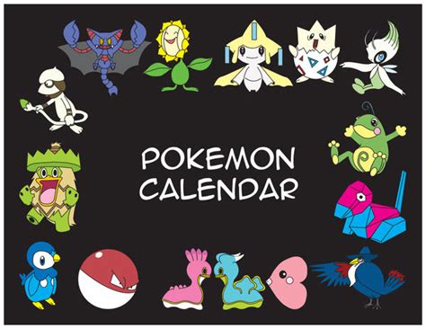 Pokemon calendar characters