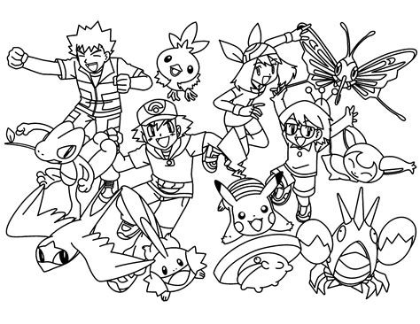 Pokemon characters coloring page