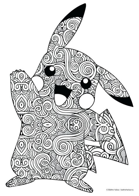 Pokemon coloring pages for adults