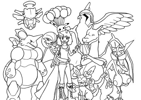 Pokemon scenes coloring page