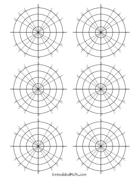 Polar coordinate paper printables