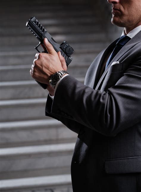 Police officer holding a pistol